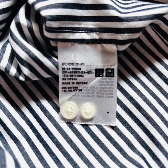 UNIQLO Classic Cotton Buttondown Stripe Shirt Women's Medium GUC - Picture 8 of 9